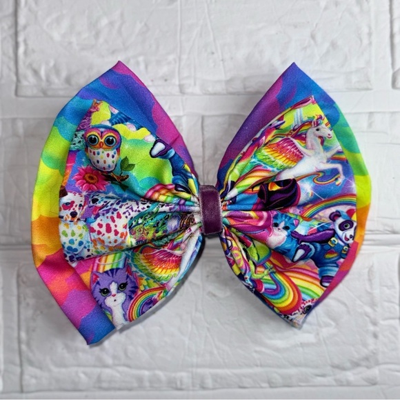 Handmade Lisa Frank Inspired Vibrant Hair Bow - Picture 14 of 14